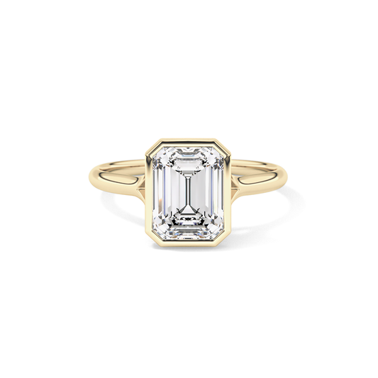Emerald Bezel Lab Grown Diamond Engagement Ring