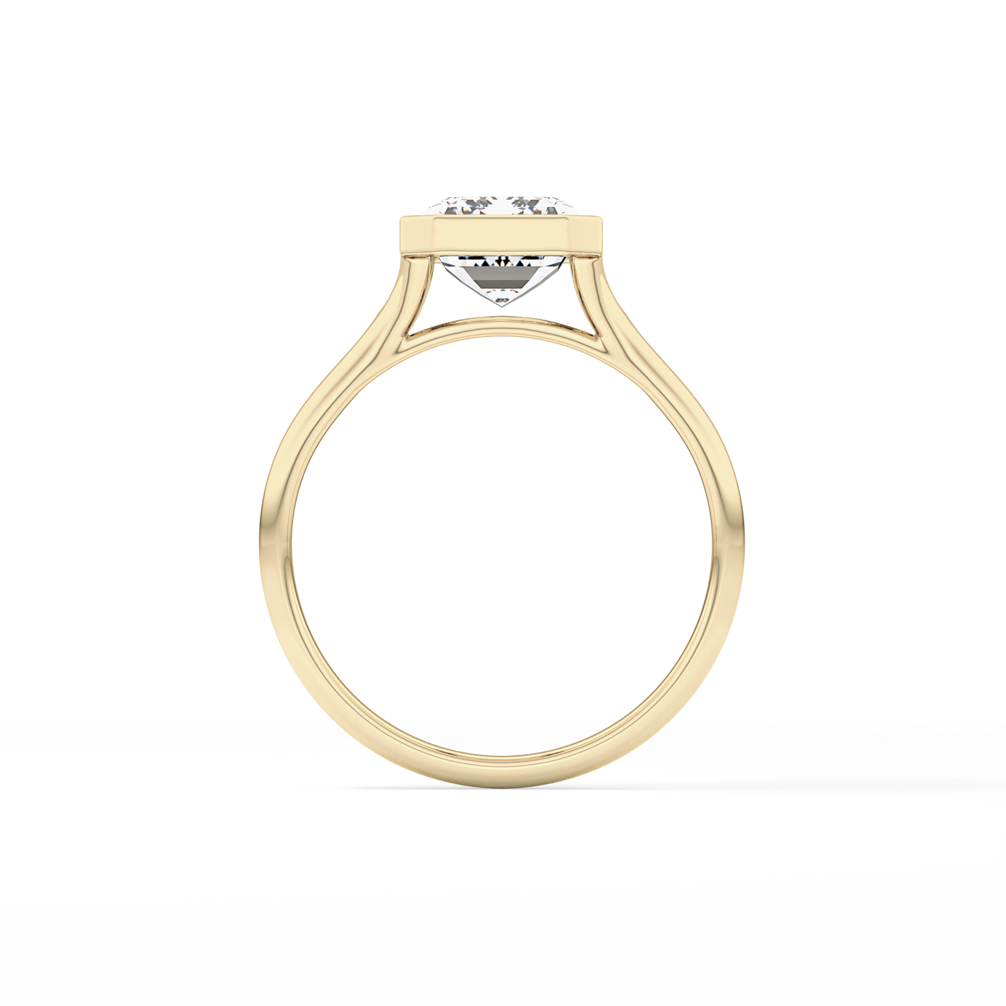 Emerald Bezel Lab Grown Diamond Engagement Ring