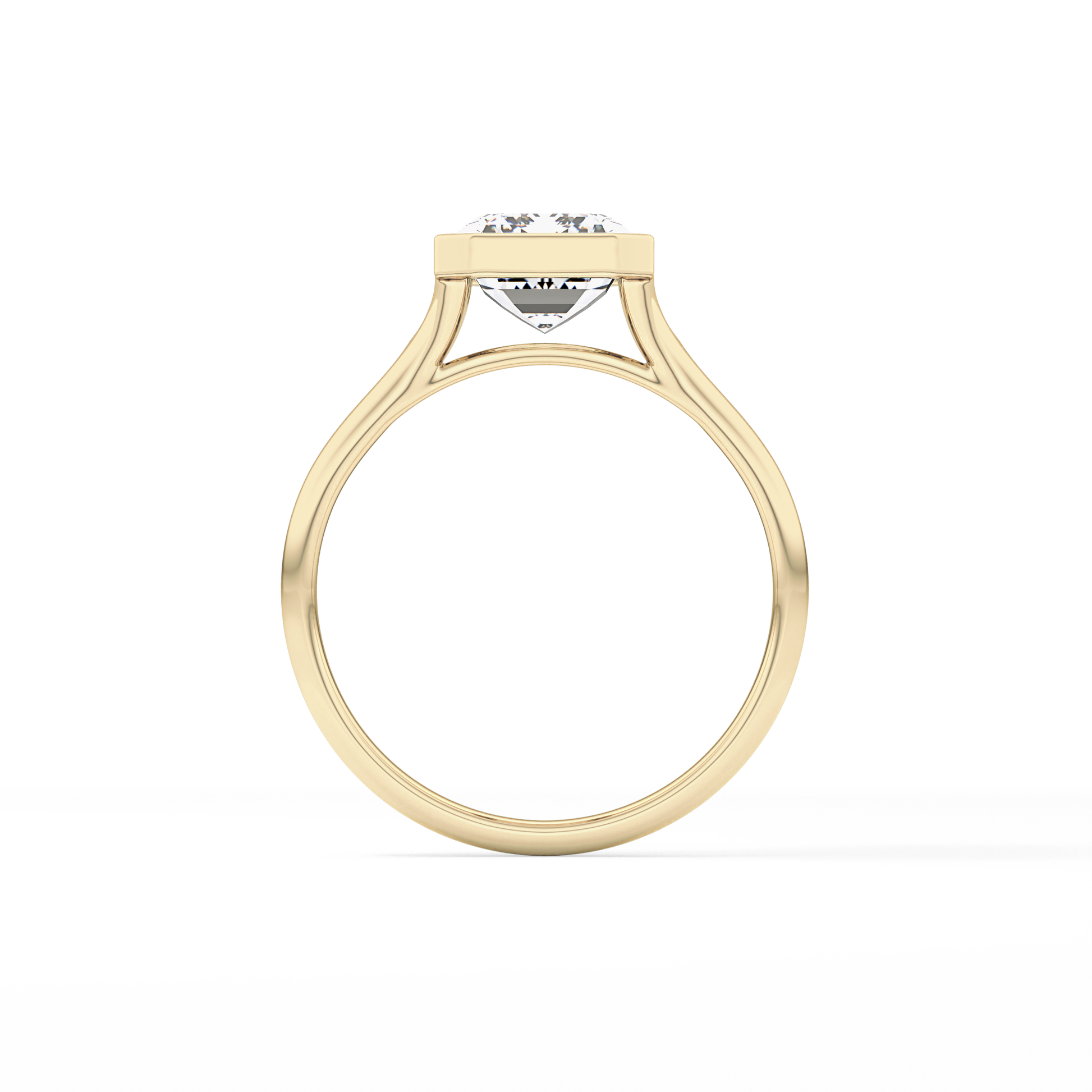 Emerald Bezel Lab Grown Diamond Engagement Ring
