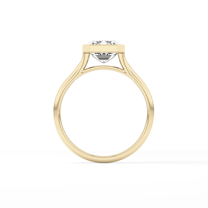 Emerald Bezel Lab Grown Diamond Engagement Ring