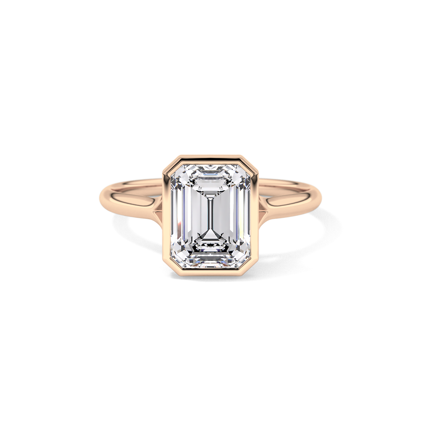 Emerald Bezel Lab Grown Diamond Engagement Ring
