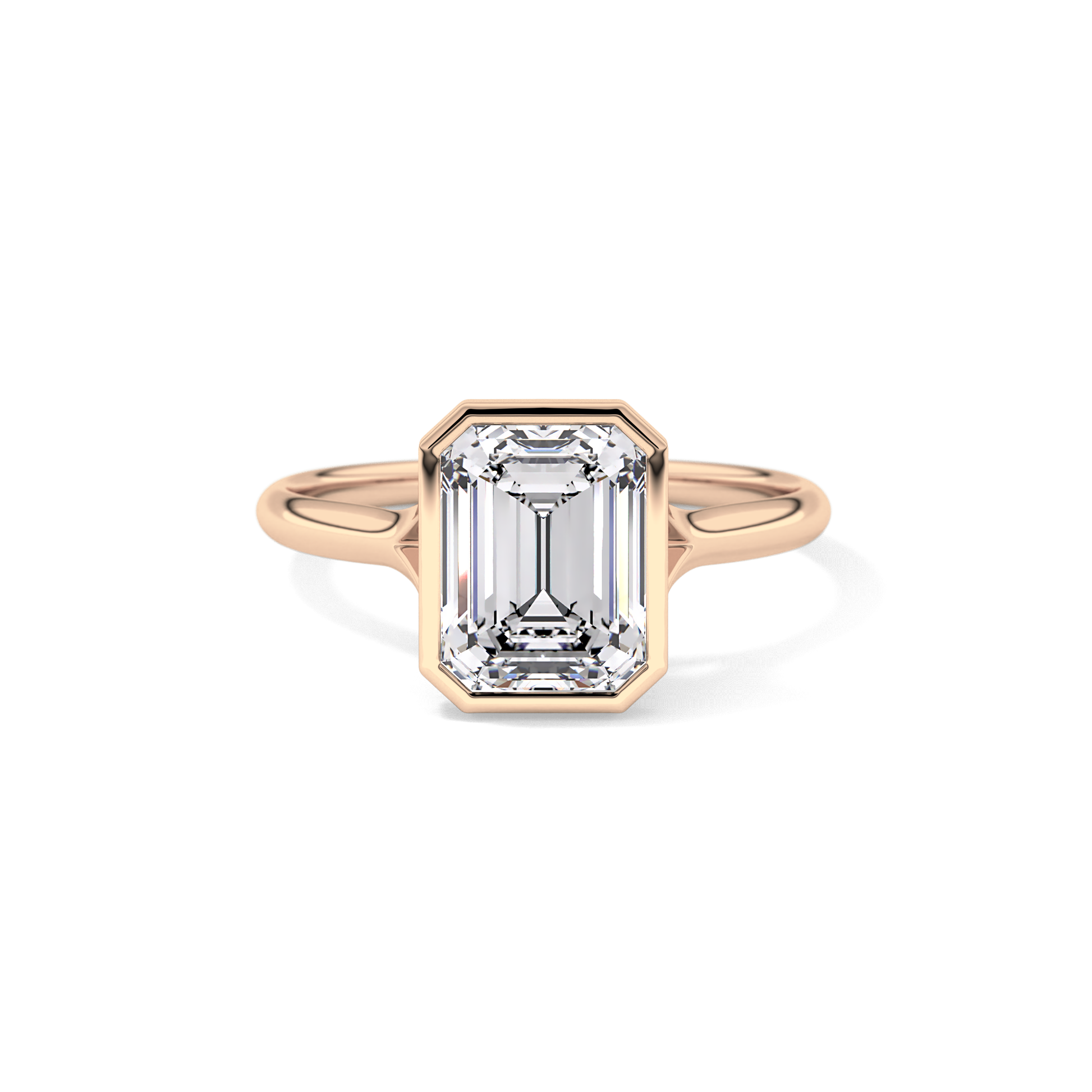 Emerald Bezel Lab Grown Diamond Engagement Ring