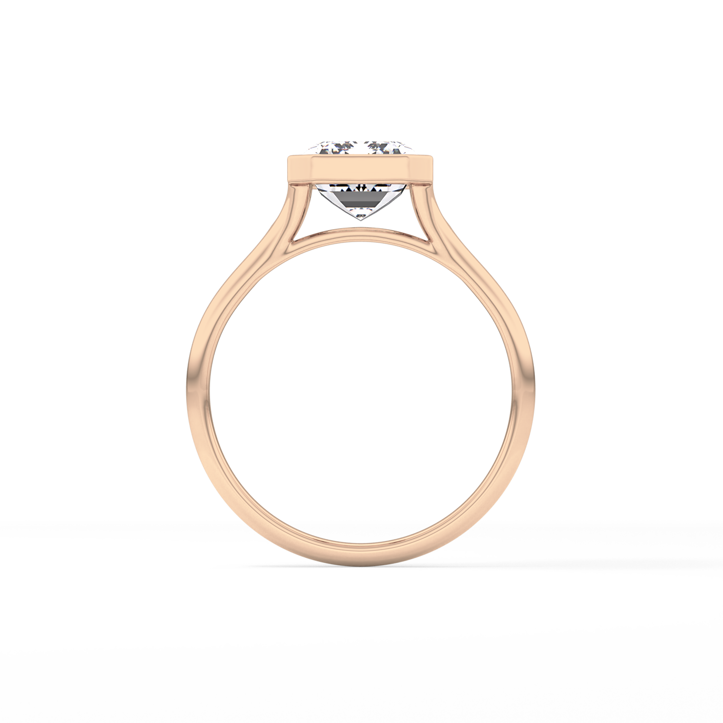 Emerald Bezel Lab Grown Diamond Engagement Ring