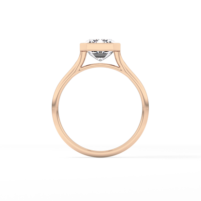 Emerald Bezel Lab Grown Diamond Engagement Ring