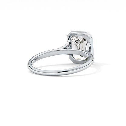 Emerald Bezel Lab Grown Diamond Engagement Ring