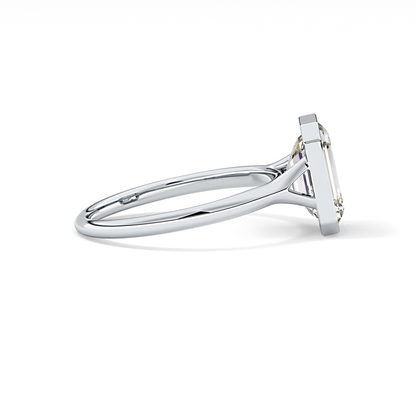 Emerald Bezel Lab Grown Diamond Engagement Ring