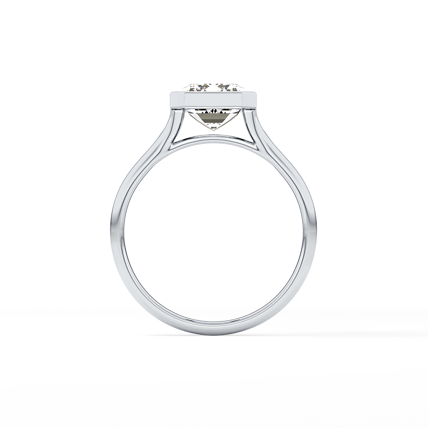 Emerald Bezel Lab Grown Diamond Engagement Ring