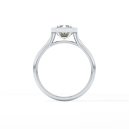 Emerald Bezel Lab Grown Diamond Engagement Ring