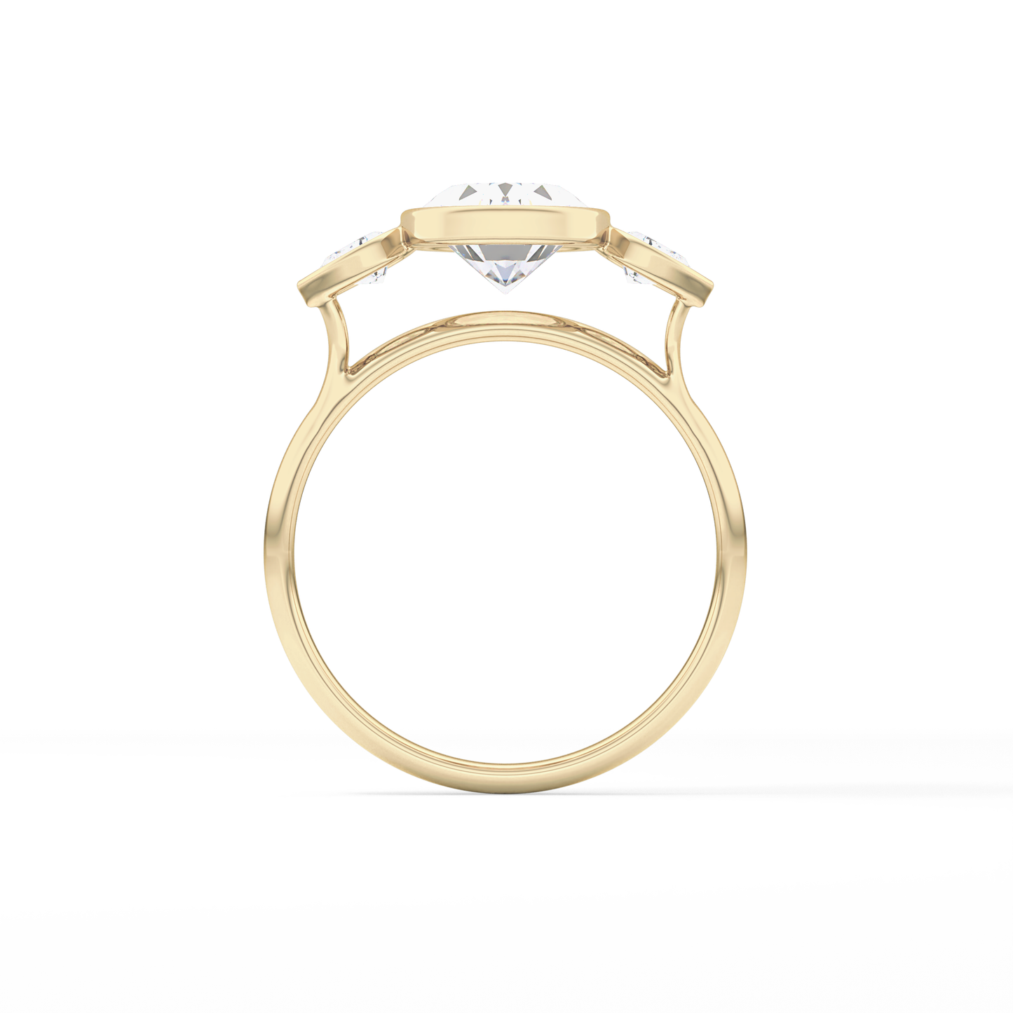 Oval Three Stones Lab Grown Diamond Engagement Ring