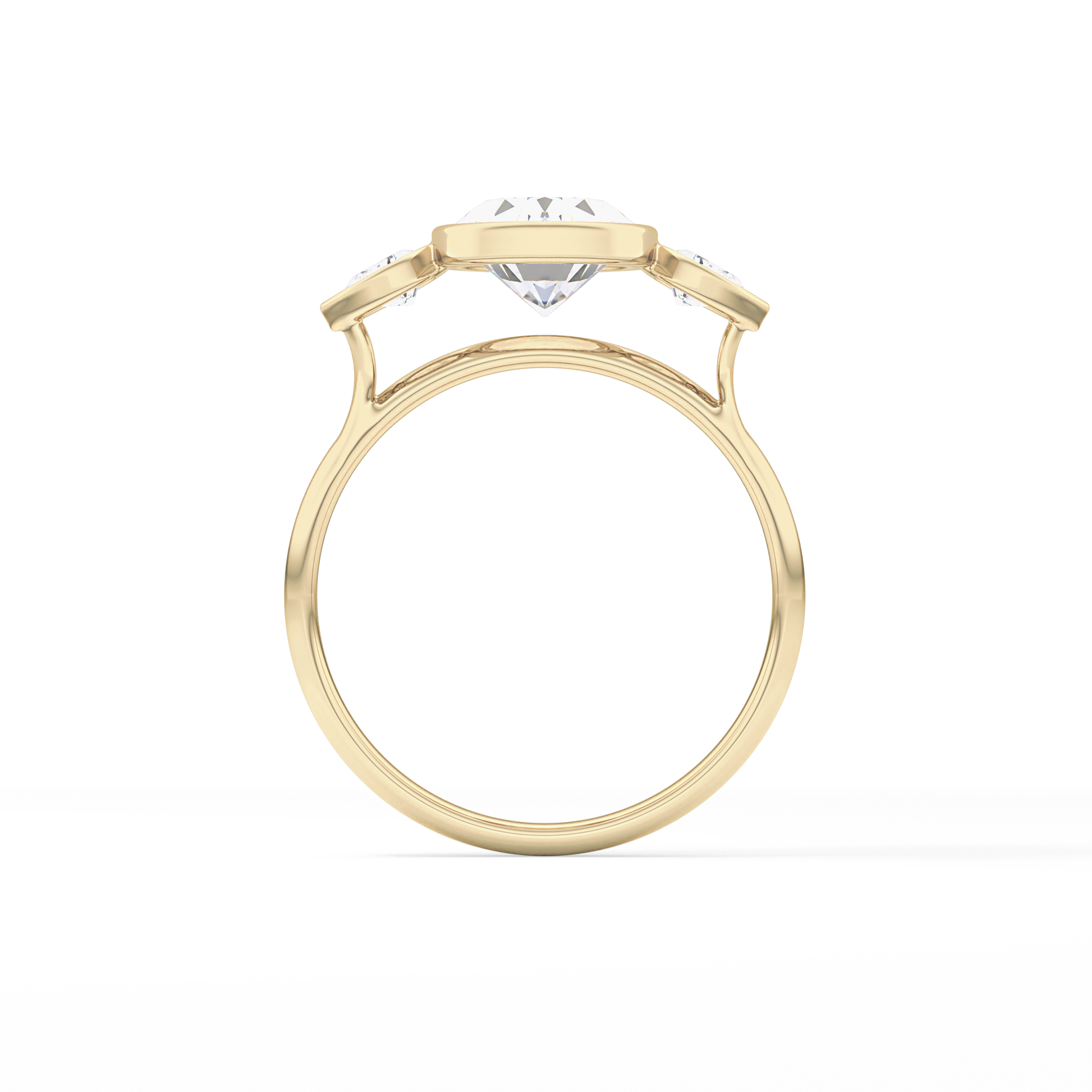 Oval Three Stones Lab Grown Diamond Engagement Ring