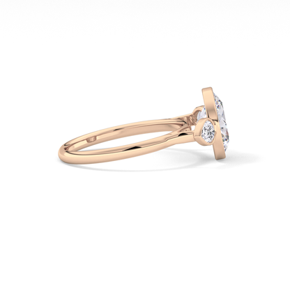 Oval Three Stones Lab Grown Diamond Engagement Ring