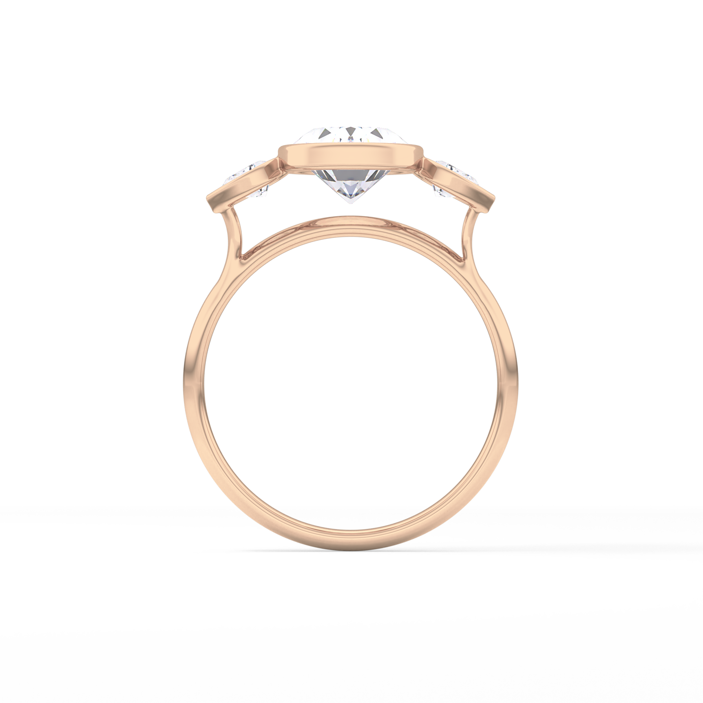 Oval Three Stones Lab Grown Diamond Engagement Ring