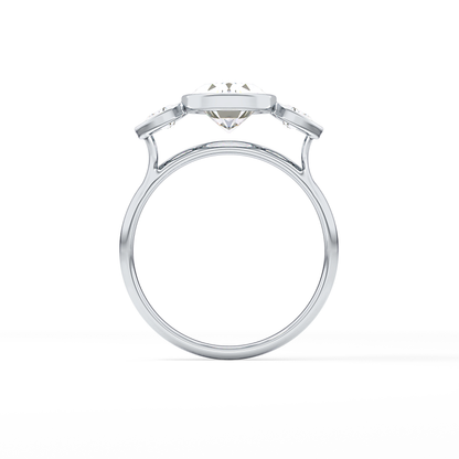 Oval Three Stones Lab Grown Diamond Engagement Ring