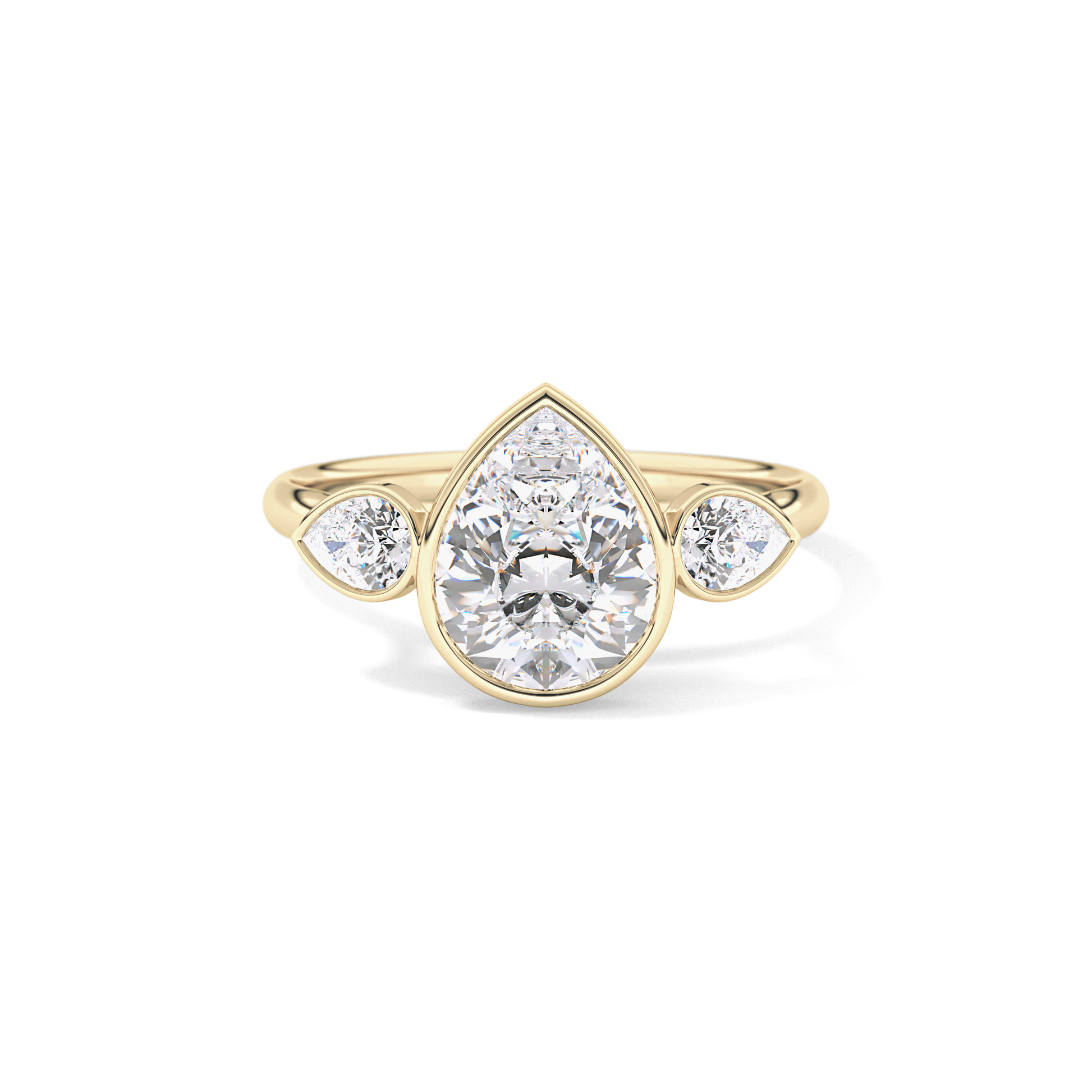 Pear Three Stones Lab Grown Diamond Engagement Ring