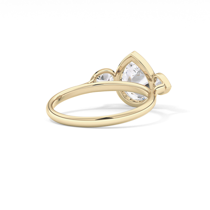 Pear Three Stones Lab Grown Diamond Engagement Ring