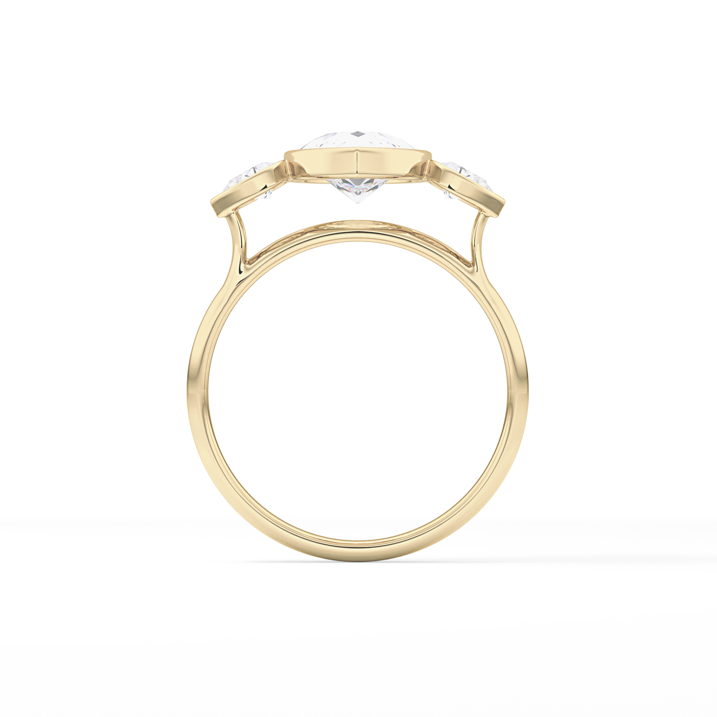 Pear Three Stones Lab Grown Diamond Engagement Ring