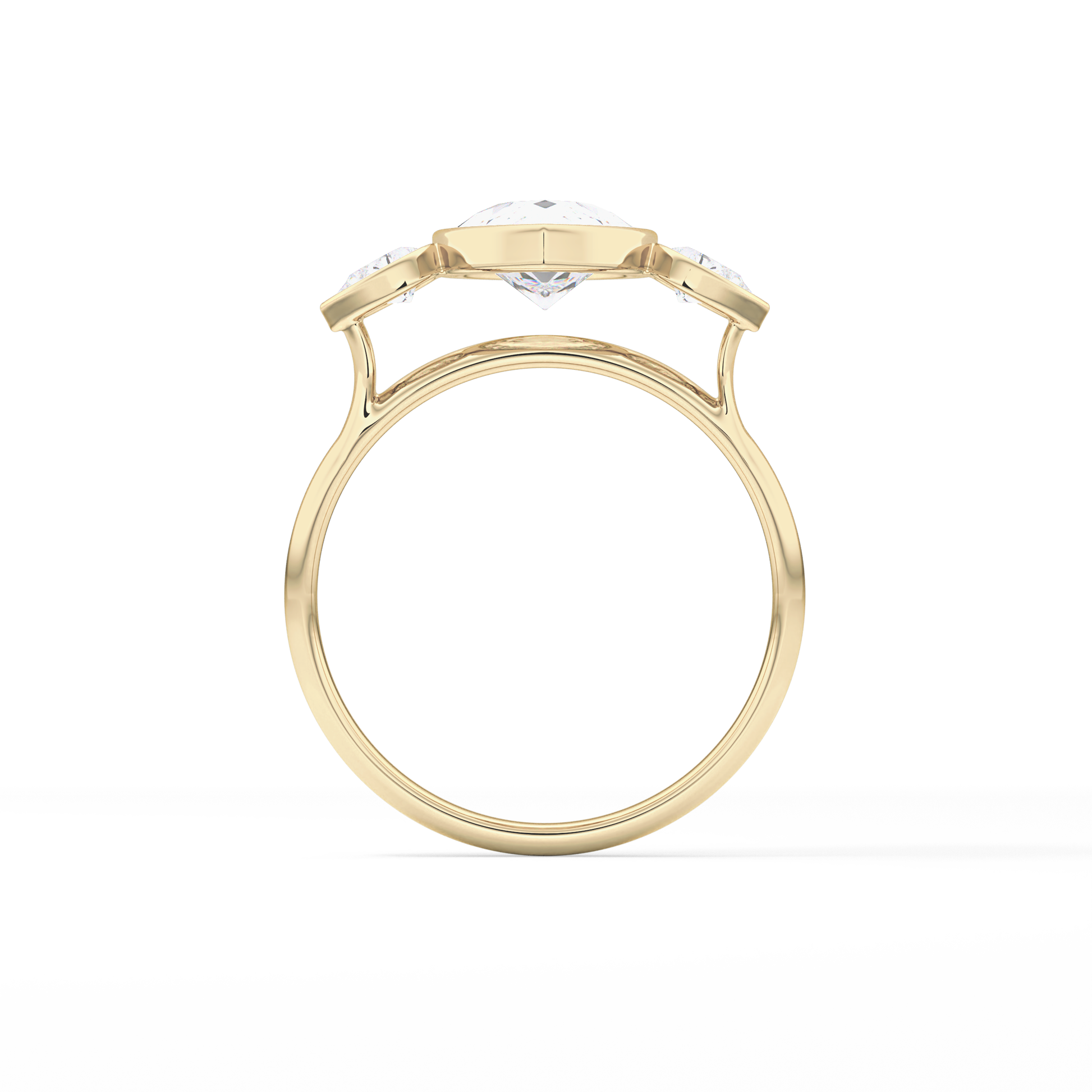 Pear Three Stones Lab Grown Diamond Engagement Ring