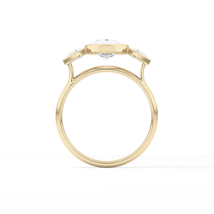 Pear Three Stones Lab Grown Diamond Engagement Ring