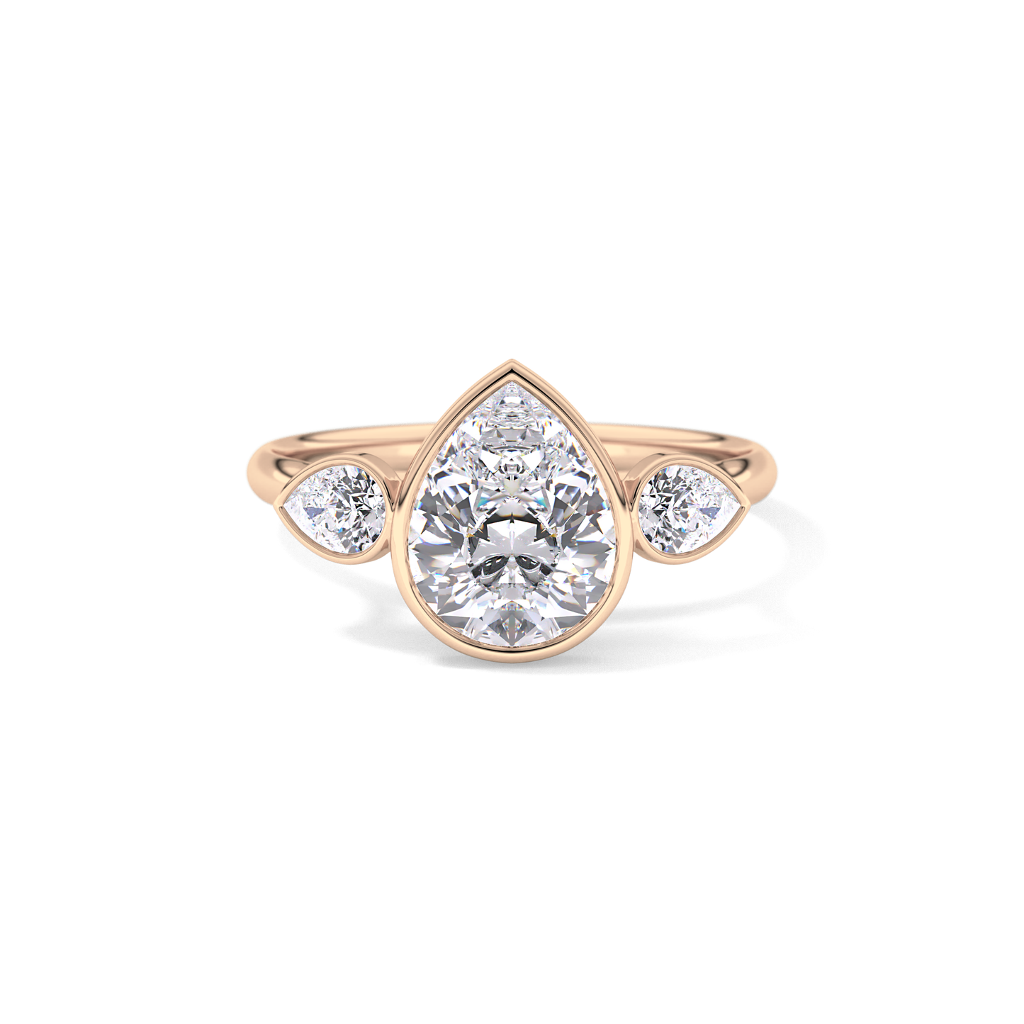 Pear Three Stones Lab Grown Diamond Engagement Ring