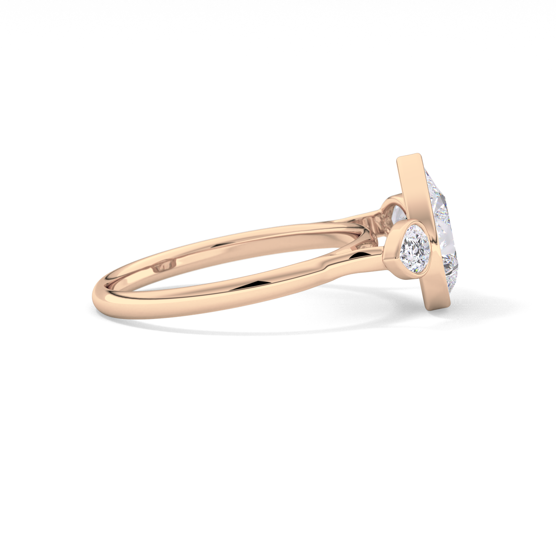 Pear Three Stones Lab Grown Diamond Engagement Ring