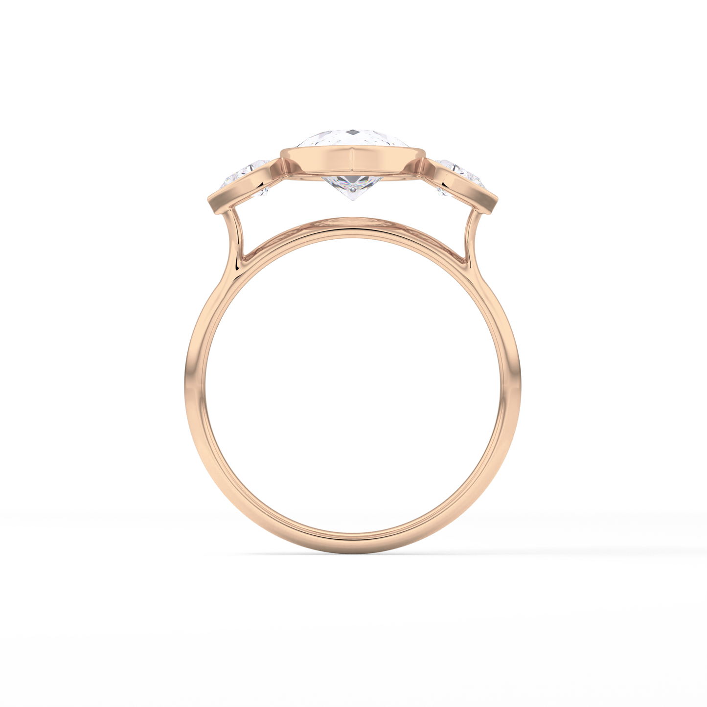 Pear Three Stones Lab Grown Diamond Engagement Ring