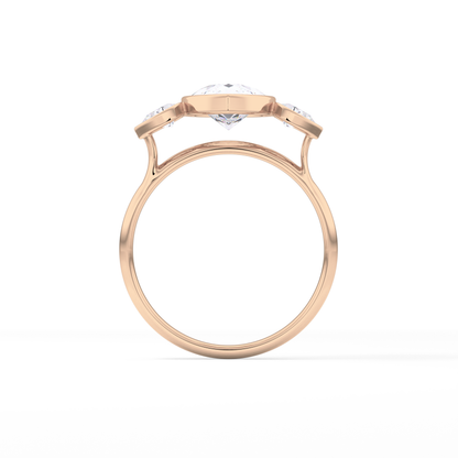 Pear Three Stones Lab Grown Diamond Engagement Ring