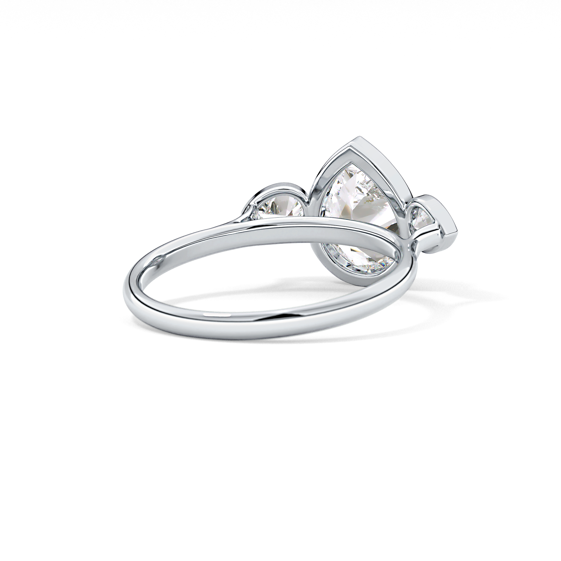 Pear Three Stones Lab Grown Diamond Engagement Ring