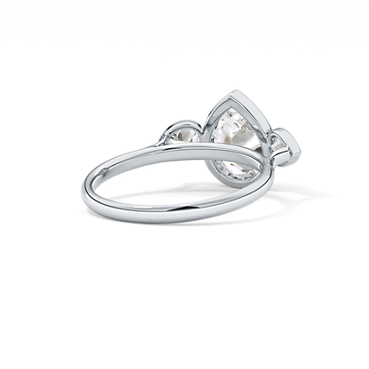 Pear Three Stones Lab Grown Diamond Engagement Ring