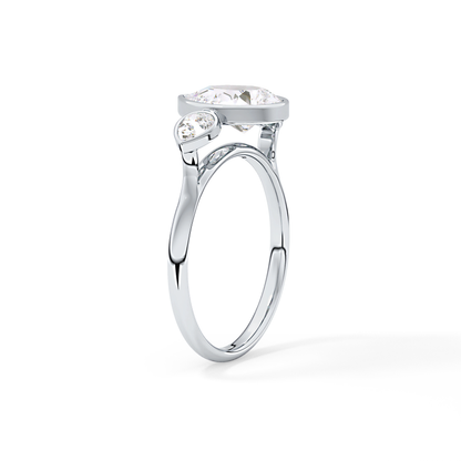 Pear Three Stones Lab Grown Diamond Engagement Ring