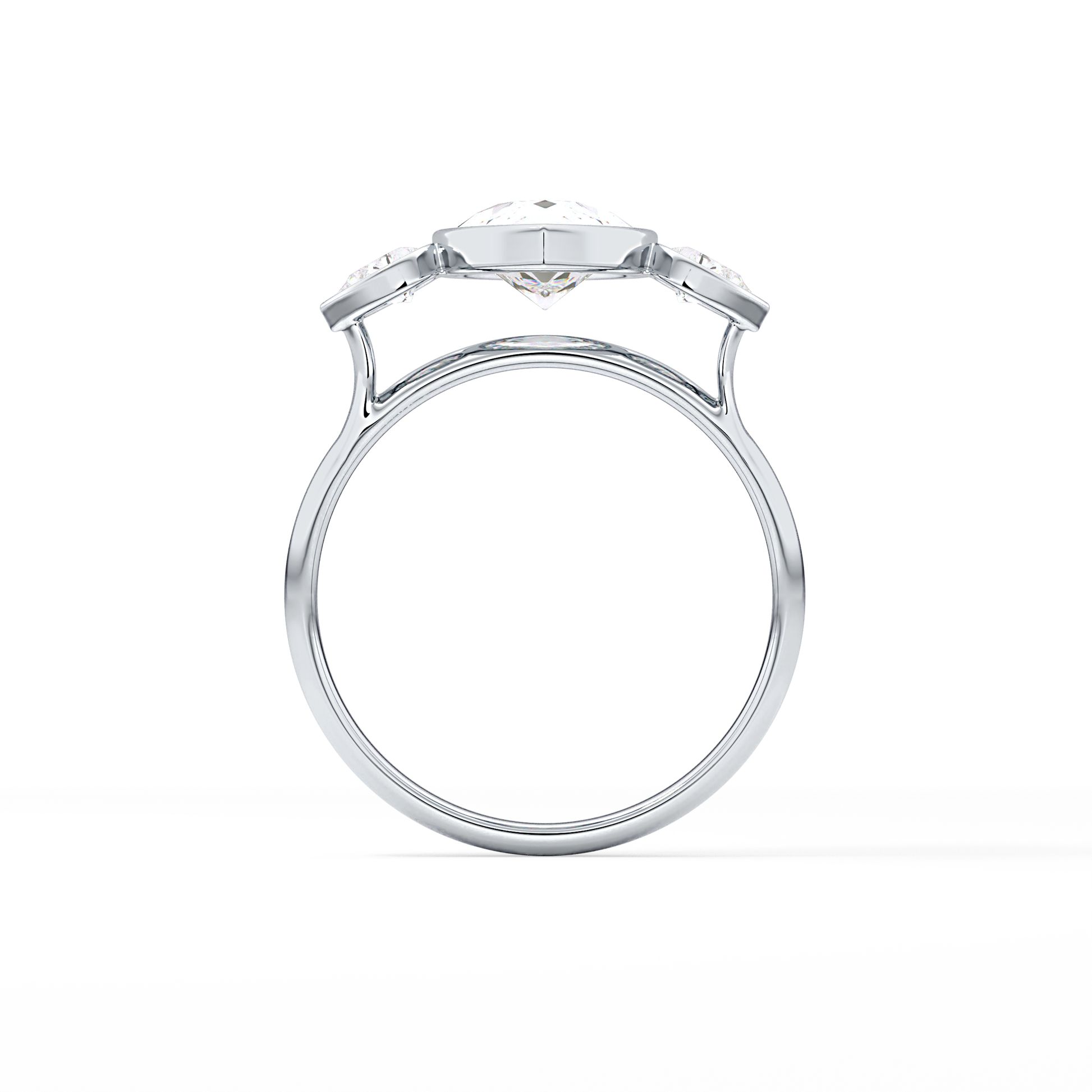 Pear Three Stones Lab Grown Diamond Engagement Ring