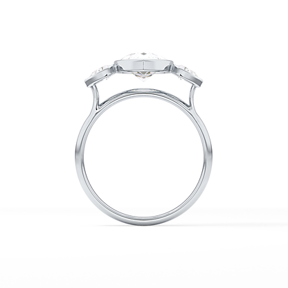 Pear Three Stones Lab Grown Diamond Engagement Ring