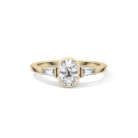 Cushion Three Stone Lab Grown Diamond Engagement Ring