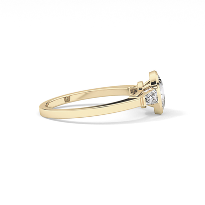 Cushion Three Stone Lab Grown Diamond Engagement Ring