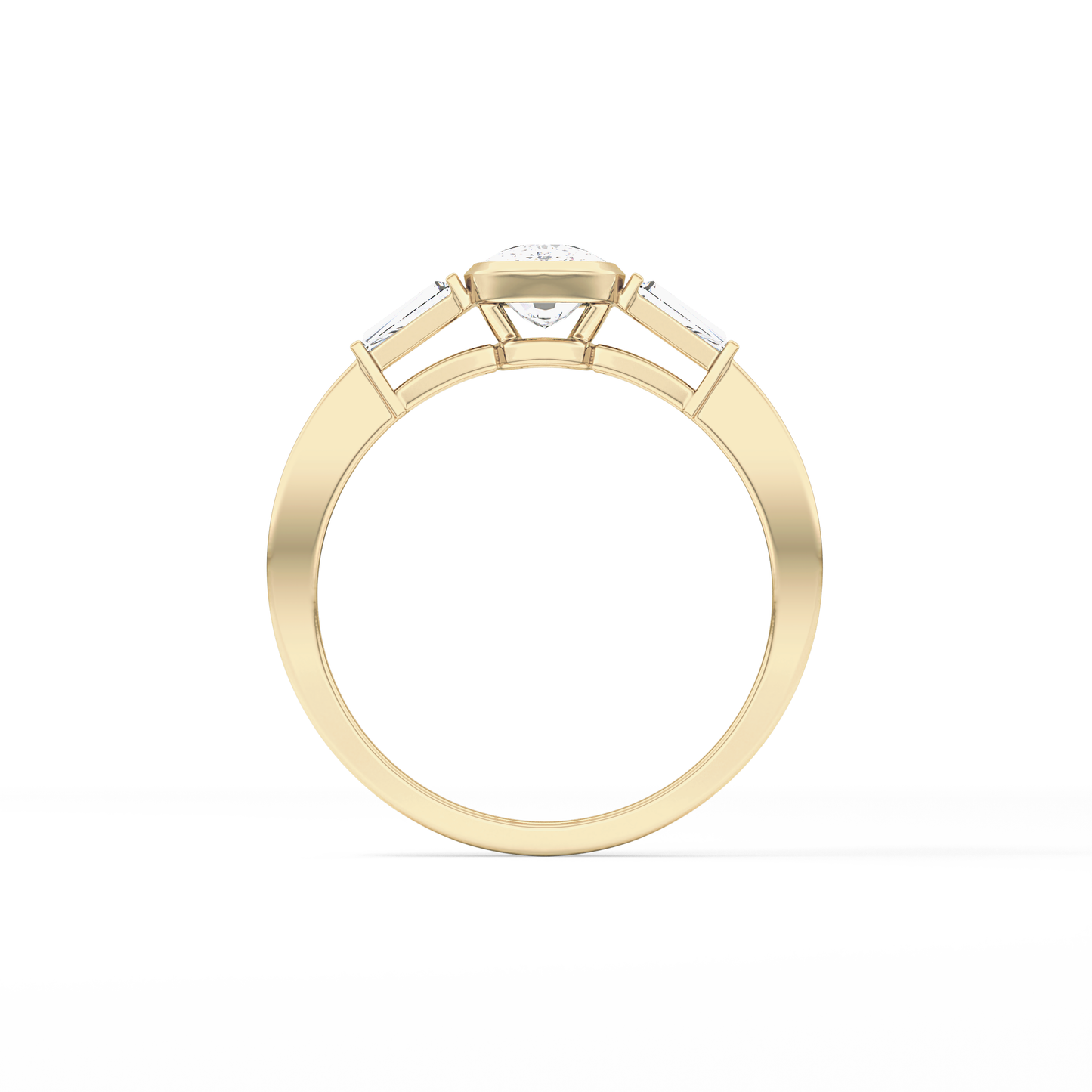 Cushion Three Stone Lab Grown Diamond Engagement Ring