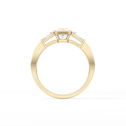 Cushion Three Stone Lab Grown Diamond Engagement Ring
