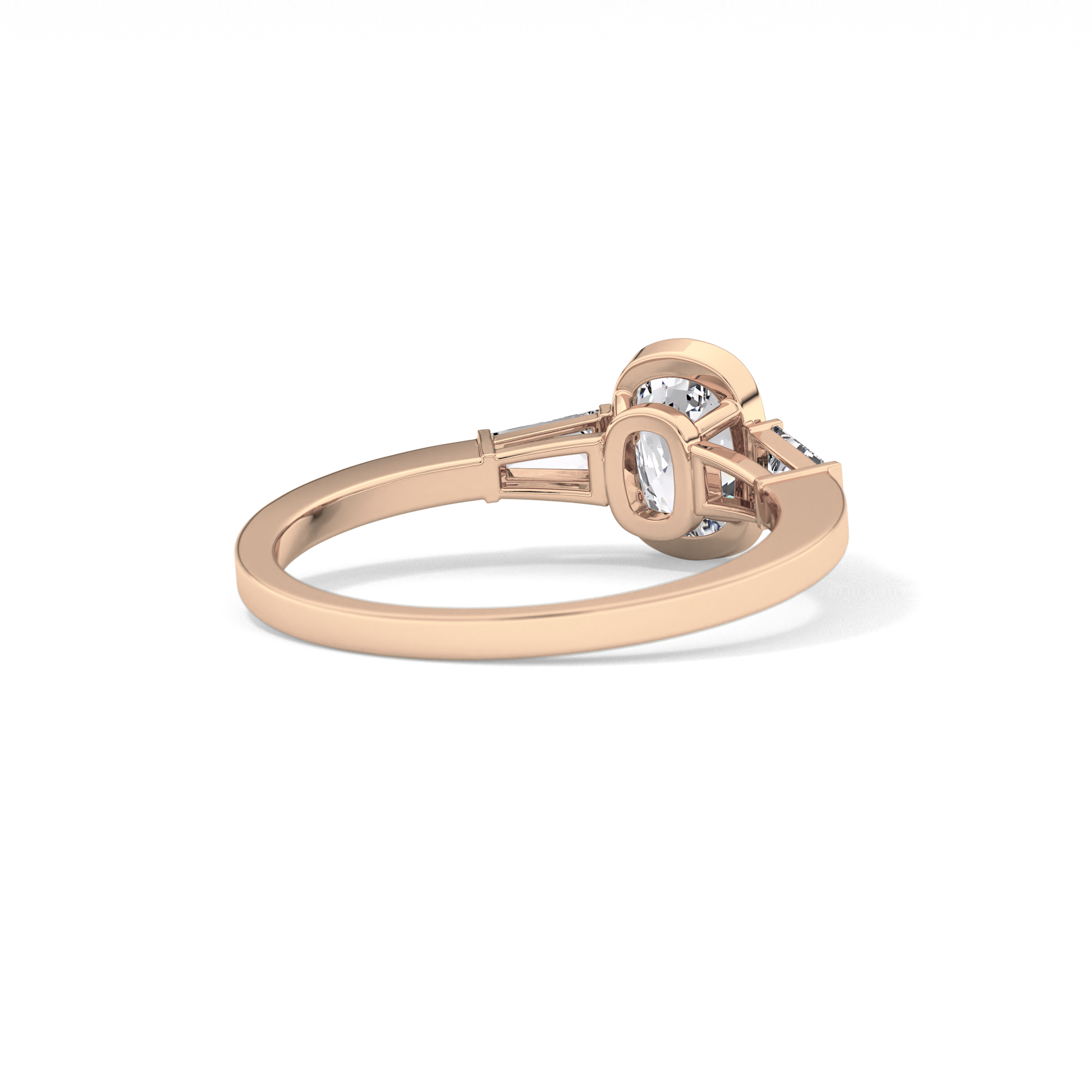 Cushion Three Stone Lab Grown Diamond Engagement Ring
