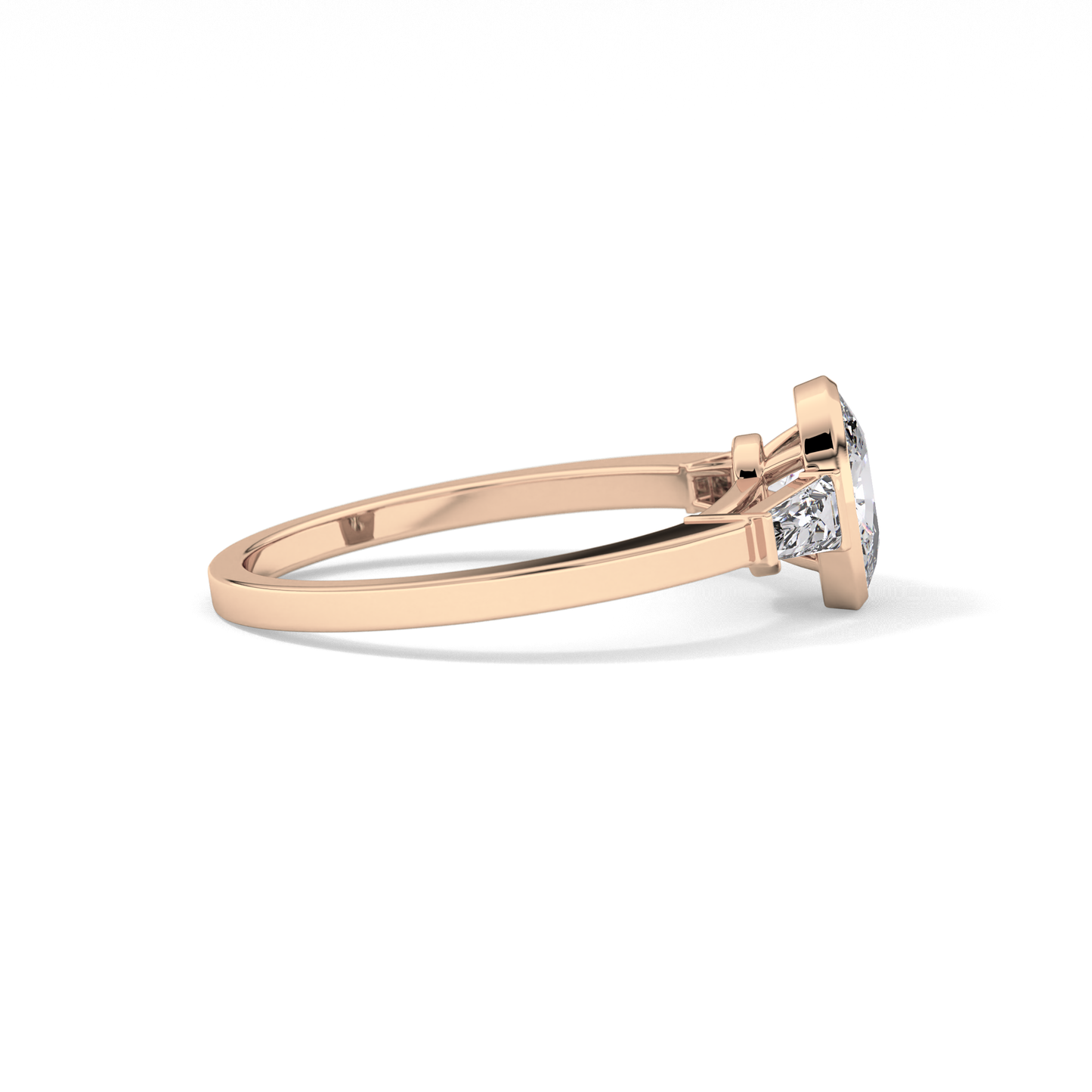 Cushion Three Stone Lab Grown Diamond Engagement Ring