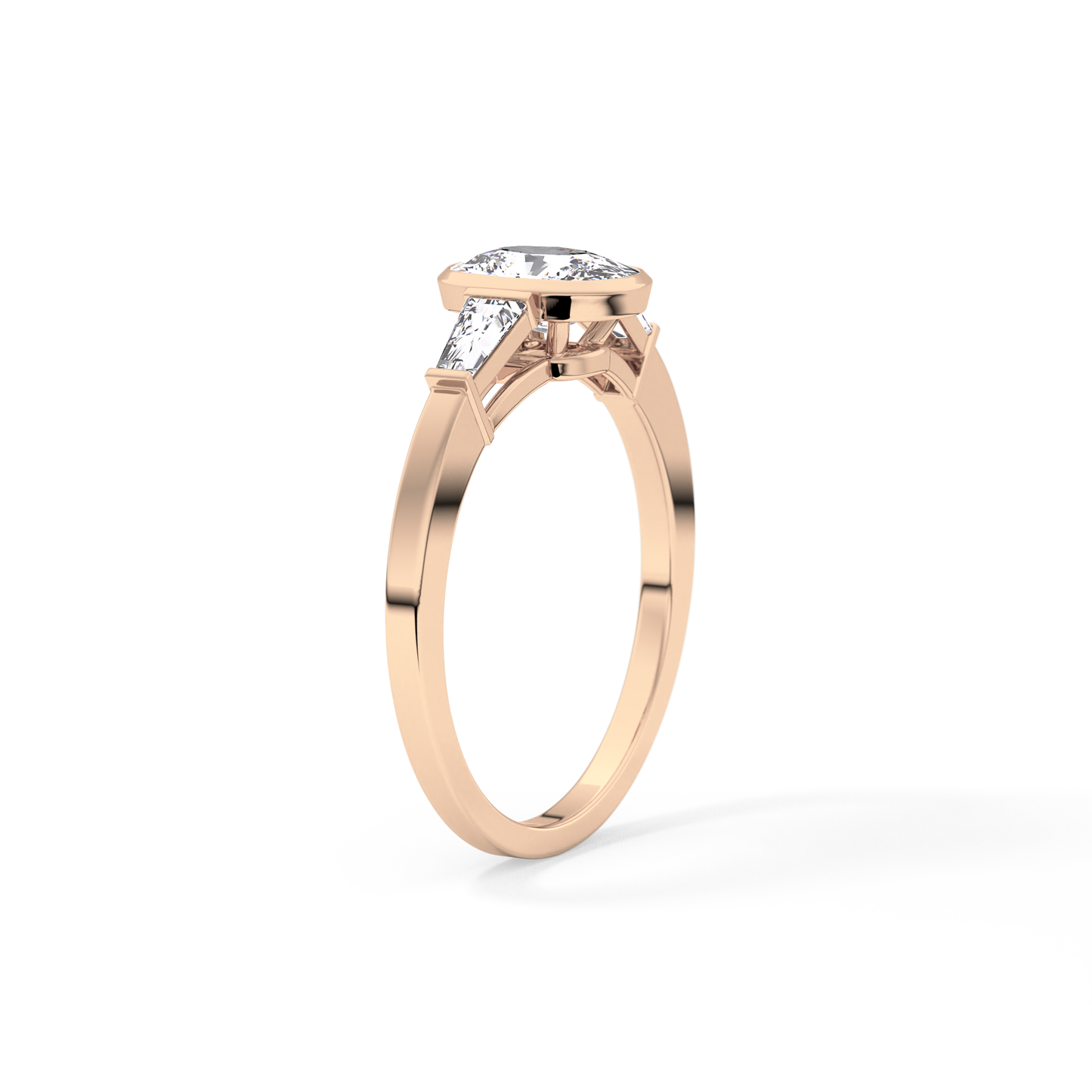 Cushion Three Stone Lab Grown Diamond Engagement Ring