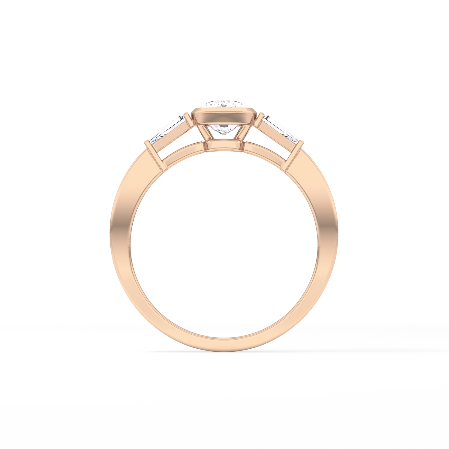 Cushion Three Stone Lab Grown Diamond Engagement Ring