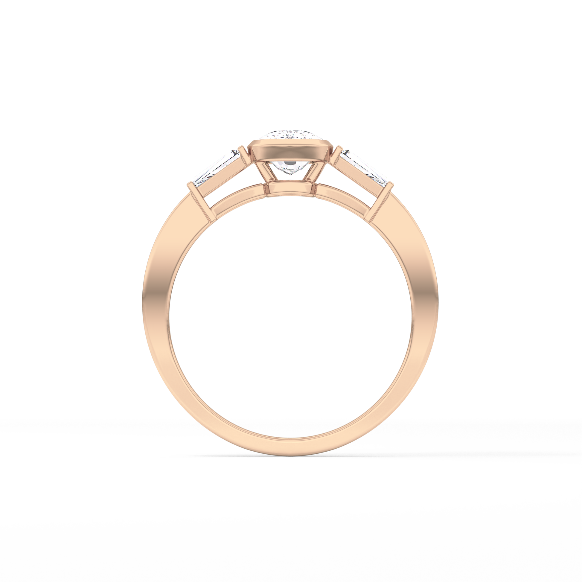 Cushion Three Stone Lab Grown Diamond Engagement Ring