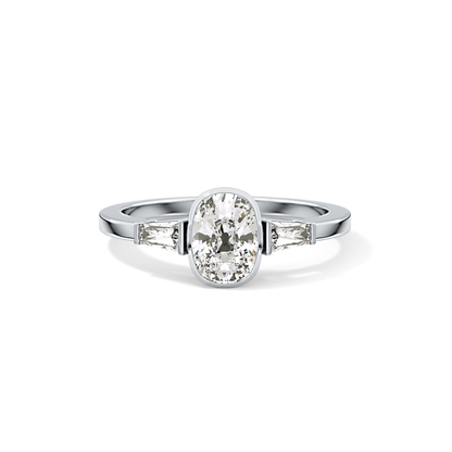 Cushion Three Stone Lab Grown Diamond Engagement Ring