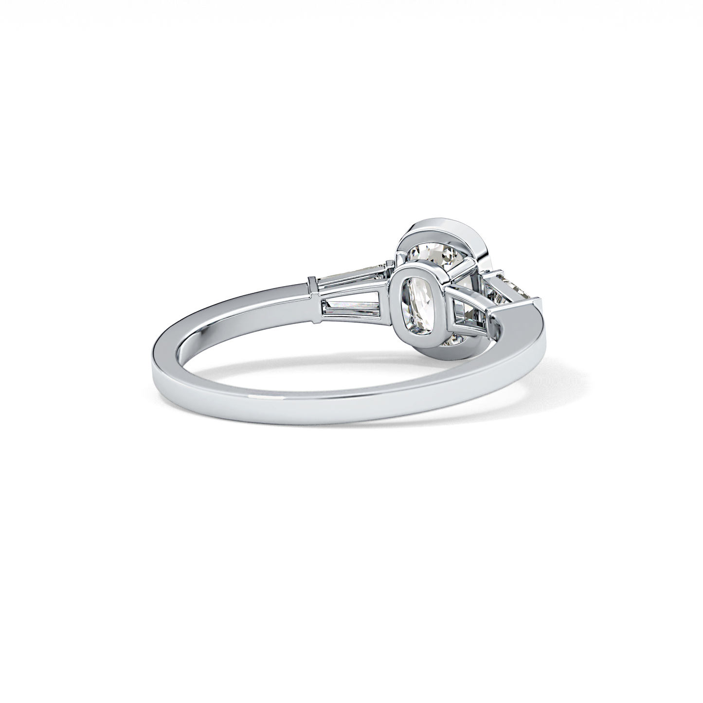 Cushion Three Stone Lab Grown Diamond Engagement Ring