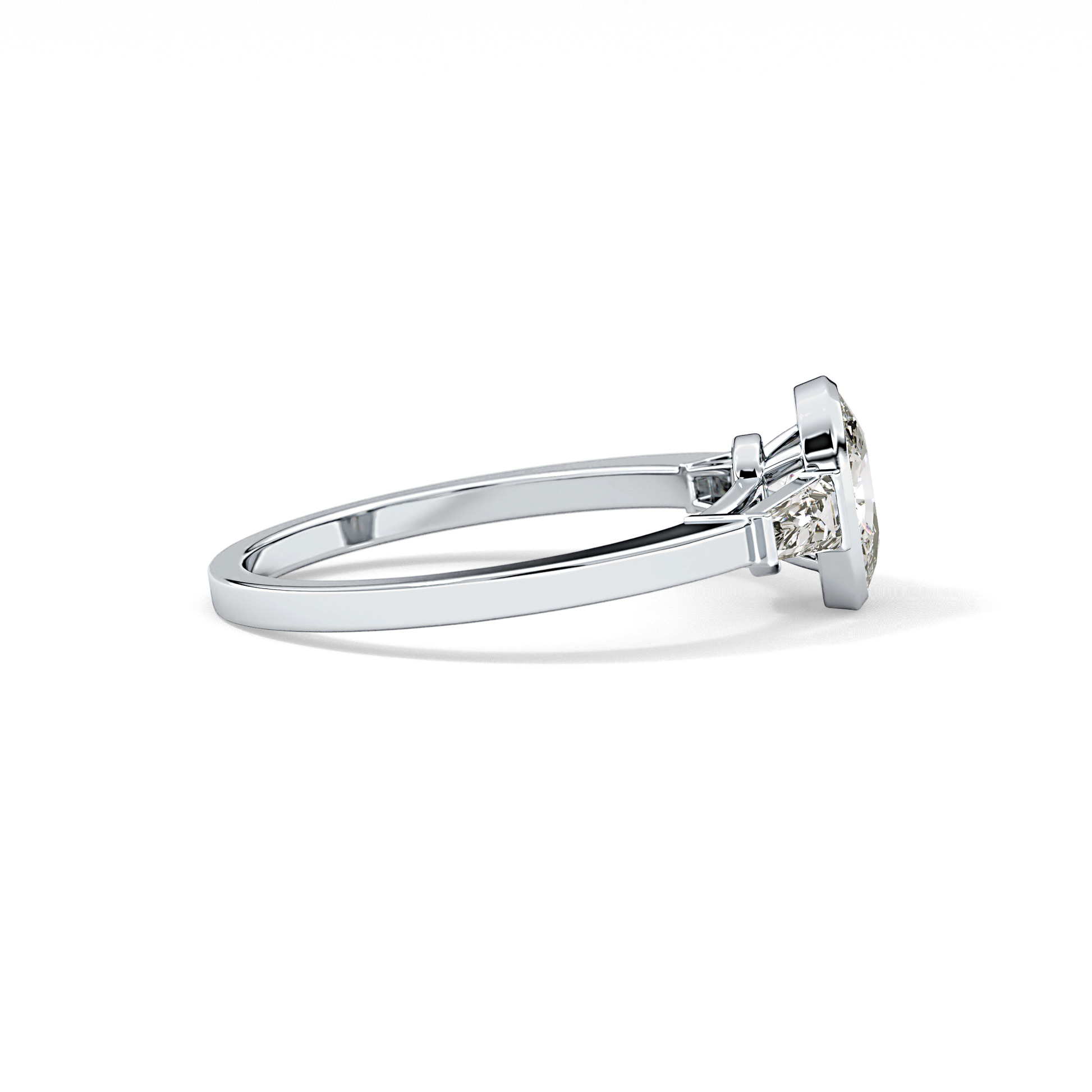Cushion Three Stone Lab Grown Diamond Engagement Ring
