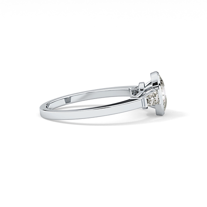 Cushion Three Stone Lab Grown Diamond Engagement Ring