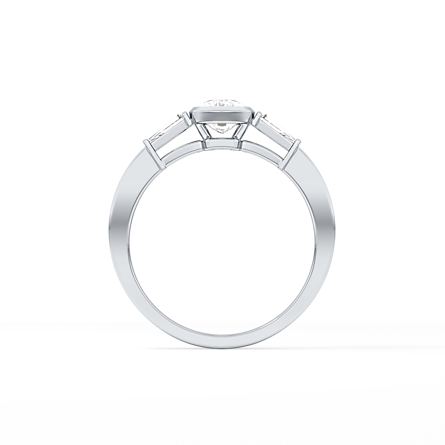 Cushion Three Stone Lab Grown Diamond Engagement Ring