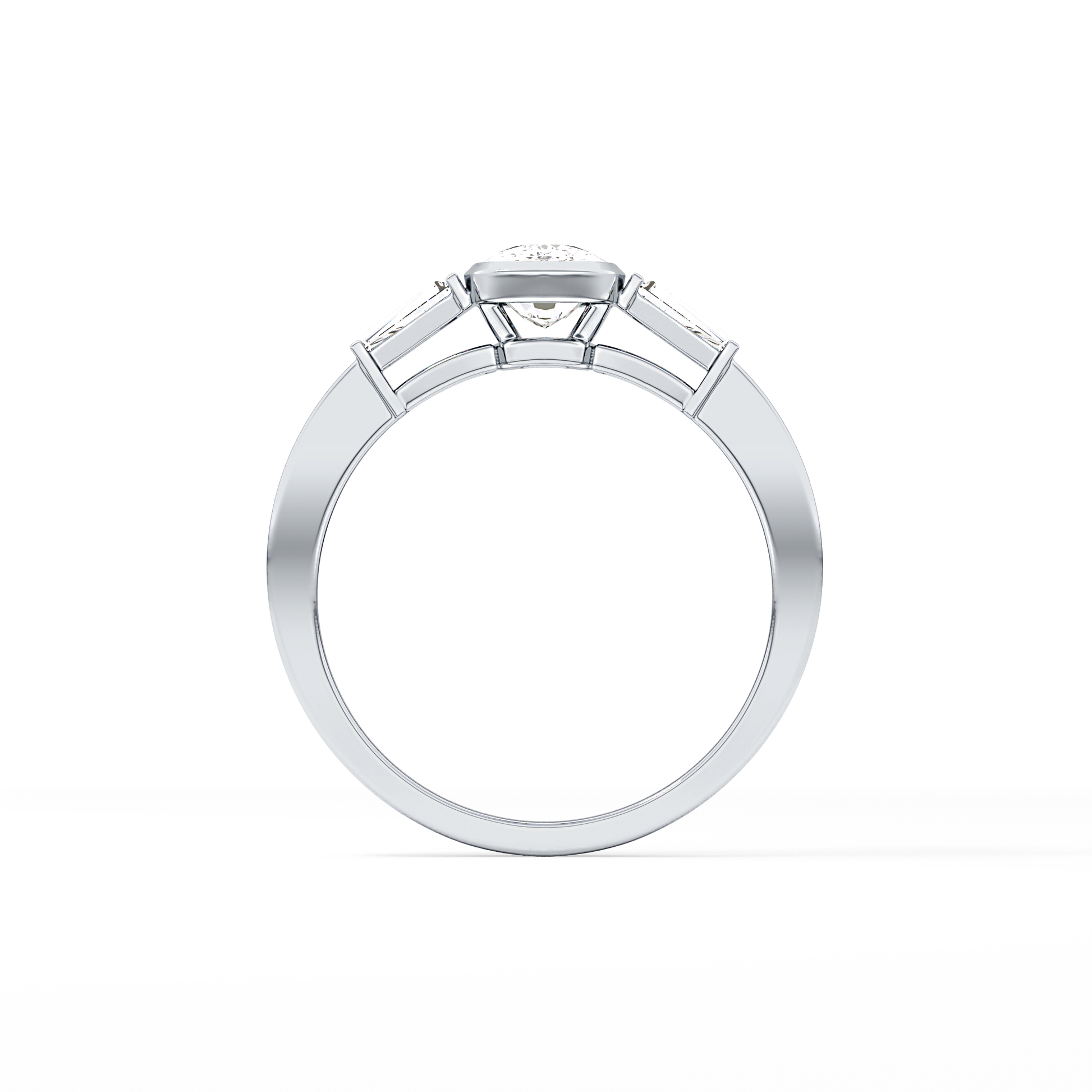 Cushion Three Stone Lab Grown Diamond Engagement Ring