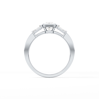 Cushion Three Stone Lab Grown Diamond Engagement Ring