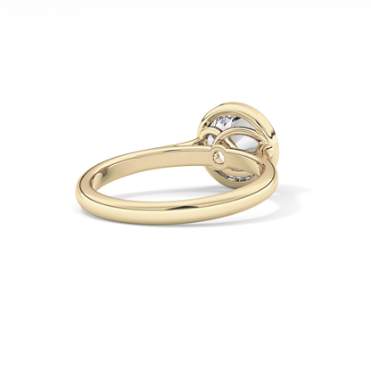 Round Solitaire Bezel Lab Grown Diamond Engagement Ring