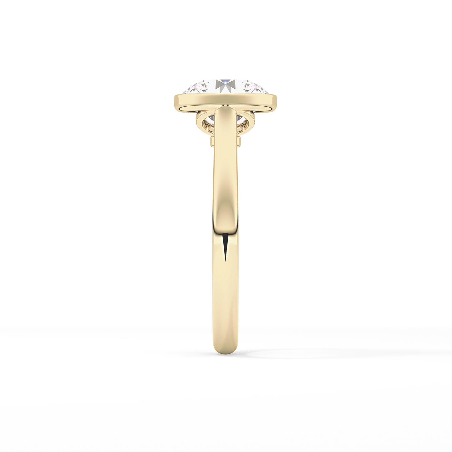 Round Solitaire Bezel Lab Grown Diamond Engagement Ring