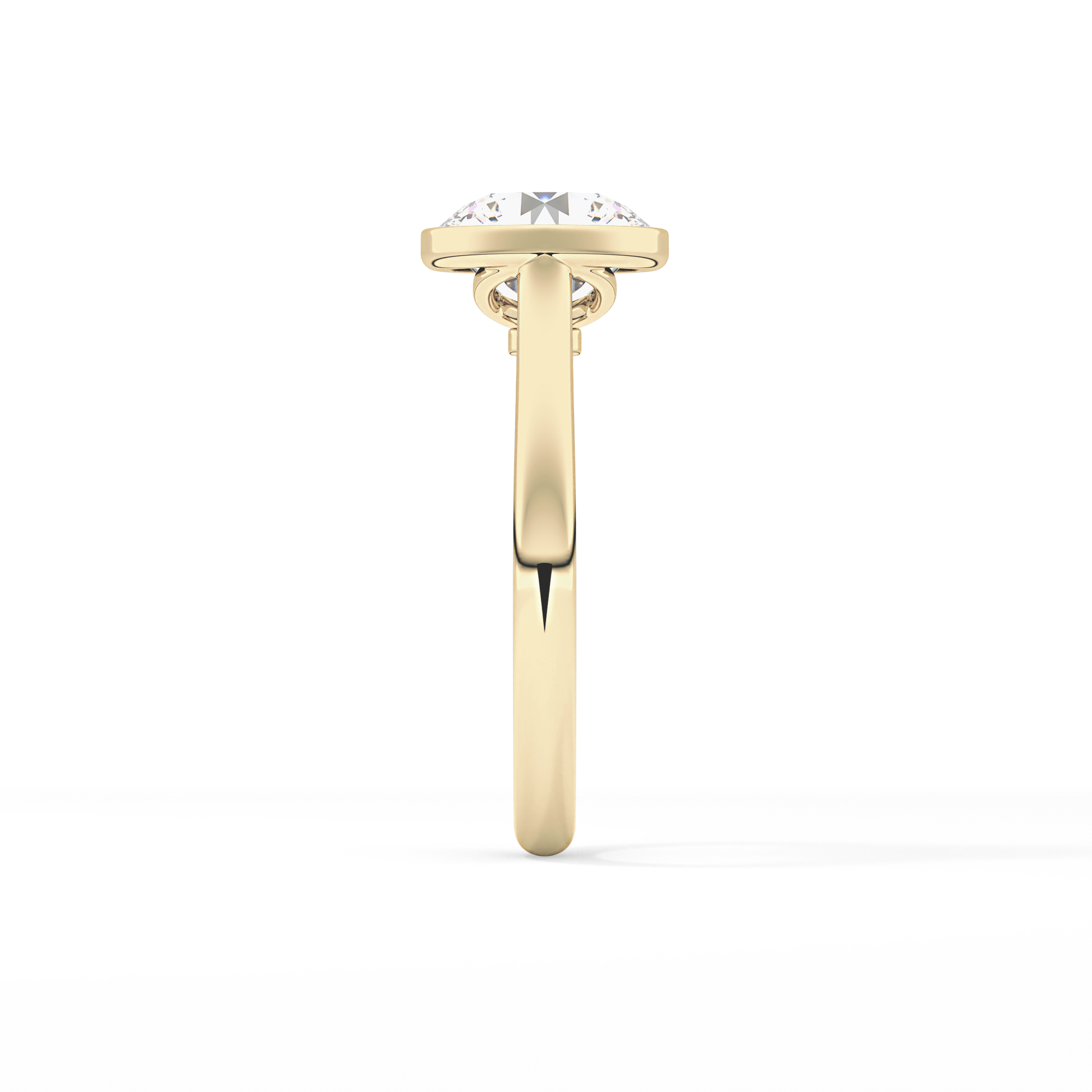 Round Solitaire Bezel Lab Grown Diamond Engagement Ring